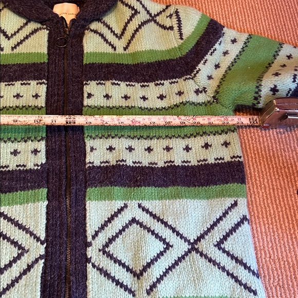 NWOT American Eagle Outfitters Green and Navy Zip-Up thick sweater jacket - Picture 3 of 7